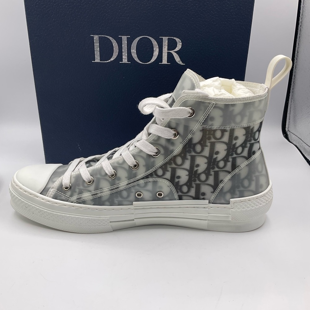 Christian Dior Men's B23 High-Top Sneakers Oblique Coated Canvas Size 43 US 10 - Picture 8 of 16